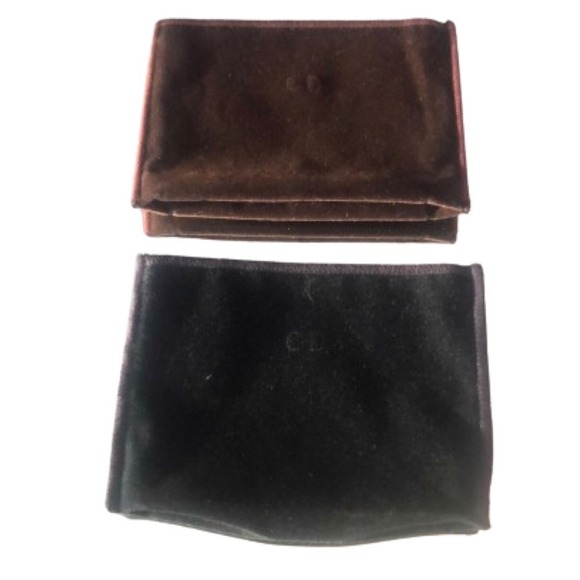 SET OF 2 CHRISTIAN DIOR‎ MAKEUP/JEWELRY BAGS • VELOUR - Picture 1 of 5